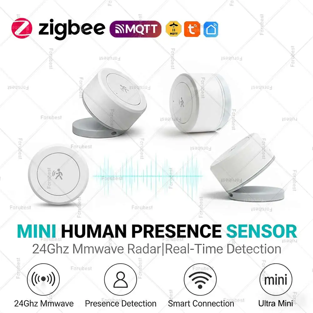 

ZigBee Human Presence Sensor Mini 24G MmWave Radar Detector Motion Sensor Home Automation Security Alarm For Tuya Smart Life/Z2M