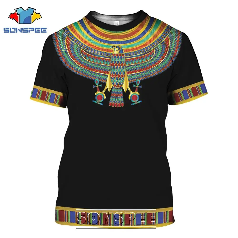 Summer 2022 Men\'s T-Shirt Casual 3D Printing Ancient Egypt Eye of Horus Egyptian Symbol T-Shirt Men\'s Women\'s Short Sleeve Plus