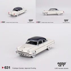 MINIGT 1/64 Lincoln Capri 1954 Arctic White / Atlantic Blue LHD Cars Alloy Diecast Metal Model Kids Xmas Gift Toys for Boys