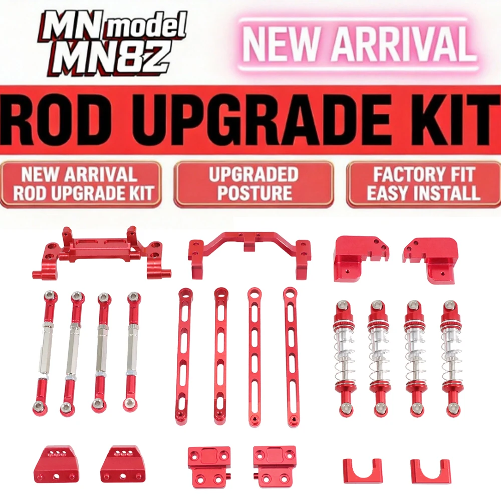 

MN Model 82 Series Universal LC79 RC Car Modification, Front and Rear Metal Four-Link Suspension Kit