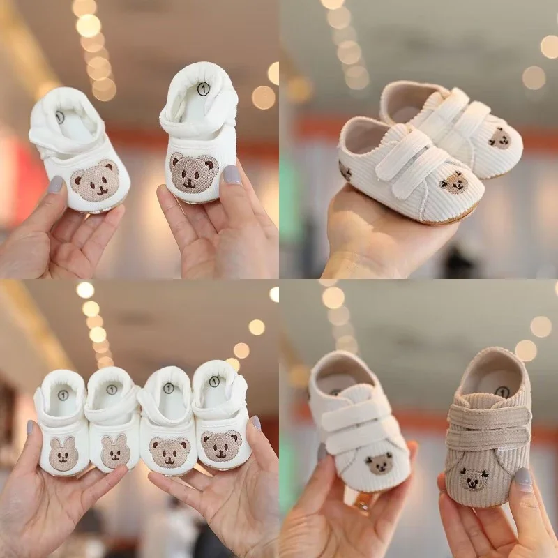 

Всесезонные кроссовки для малышей First Walker с нескользящей подошвой, легкие, удобные, в полоску, с удобной застежкой на липучке.