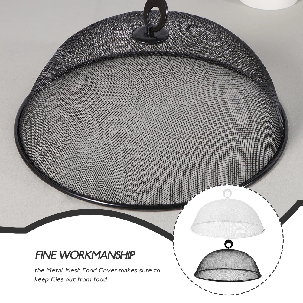 2 Pcs Stainless Steel Food Cover Metal Mesh Anti Dust Fly Tent Circular Dining Table Cover Household Food Tent Multi for Burgers