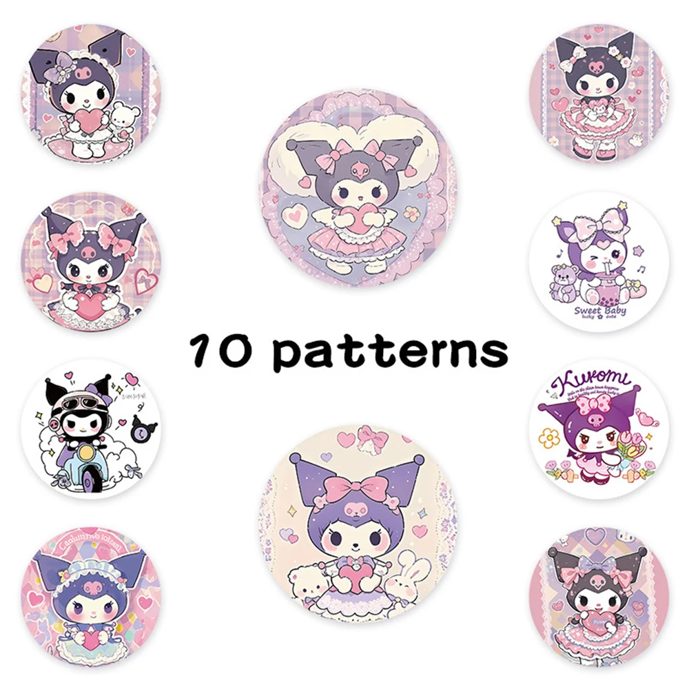 สติกเกอร์ลายการ์ตูนซานริโอ้ คุโรมิ 500 ชิ้น/ม้วน สติกเกอร์รางวัลน่ารัก สติกเกอร์อนิเมะ สำหรับติดขวดน้ำ แล็ปท็อป โทรศัพท์มือถือ ของเล่นสติกเกอร์ลายกราฟฟิตี้น่ารัก