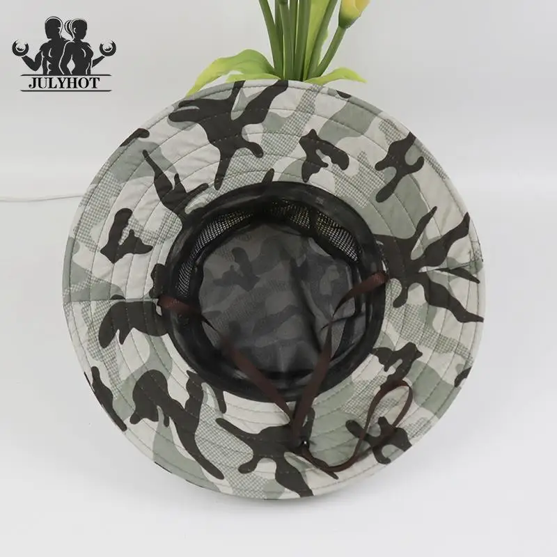 Tactical Camouflage Bucket Hats Men Women Summer Sunproof Breathable Camping, Fishing, Hiking, Military Exercise Cap Hat