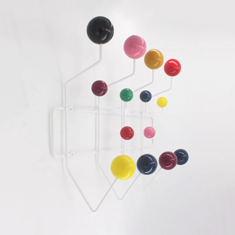 Solid Wood Multicolor Hange Furniture Coat hanger Ball Rack Milti-purpose Hook for Wall Ornaments for Kid Gift Metal Bag Decor