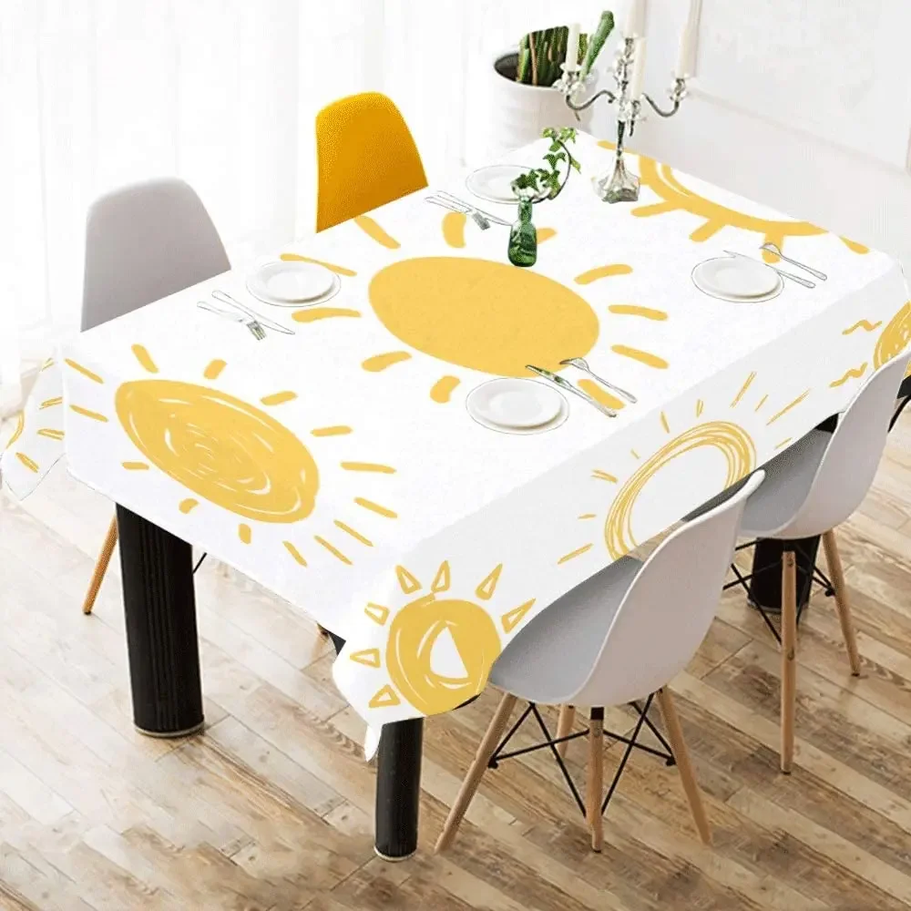 Sun Sunny Sunlight Active Cotton Print Table Cloth Cover