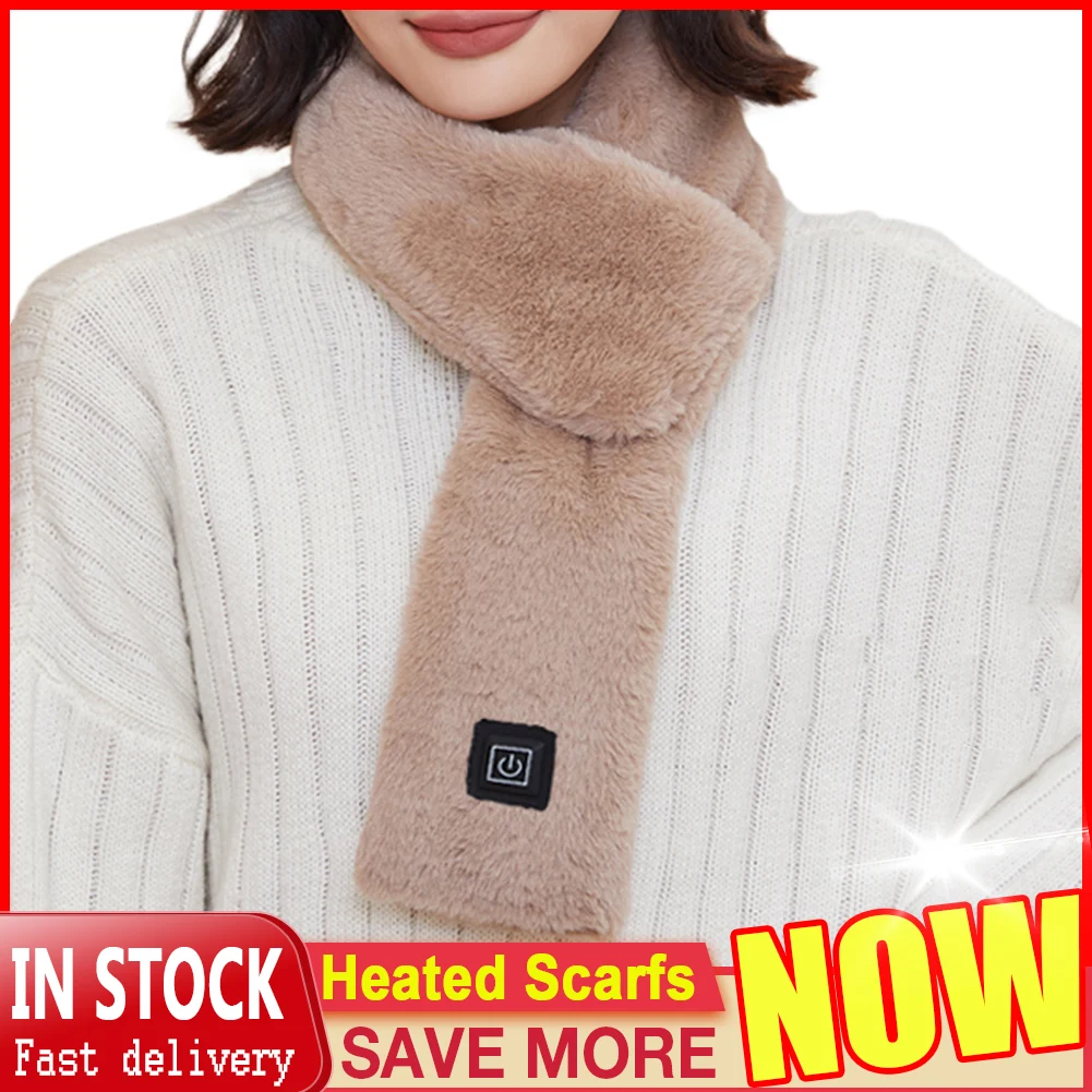 Electric Heated Scarf USB Rechargeable Soft 3-Gear Temperature Control Neck Wrap Warmer Heating Scarf For Women Men Dropship