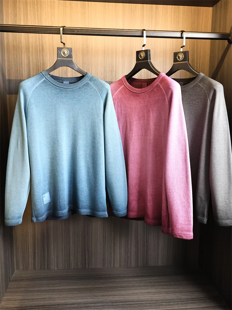 

Мужская футболка Tie-Dye Houtooth Long Sve round Ne, дышащая, модная, осенняя одежда, удобная полиэстеровая одежда...