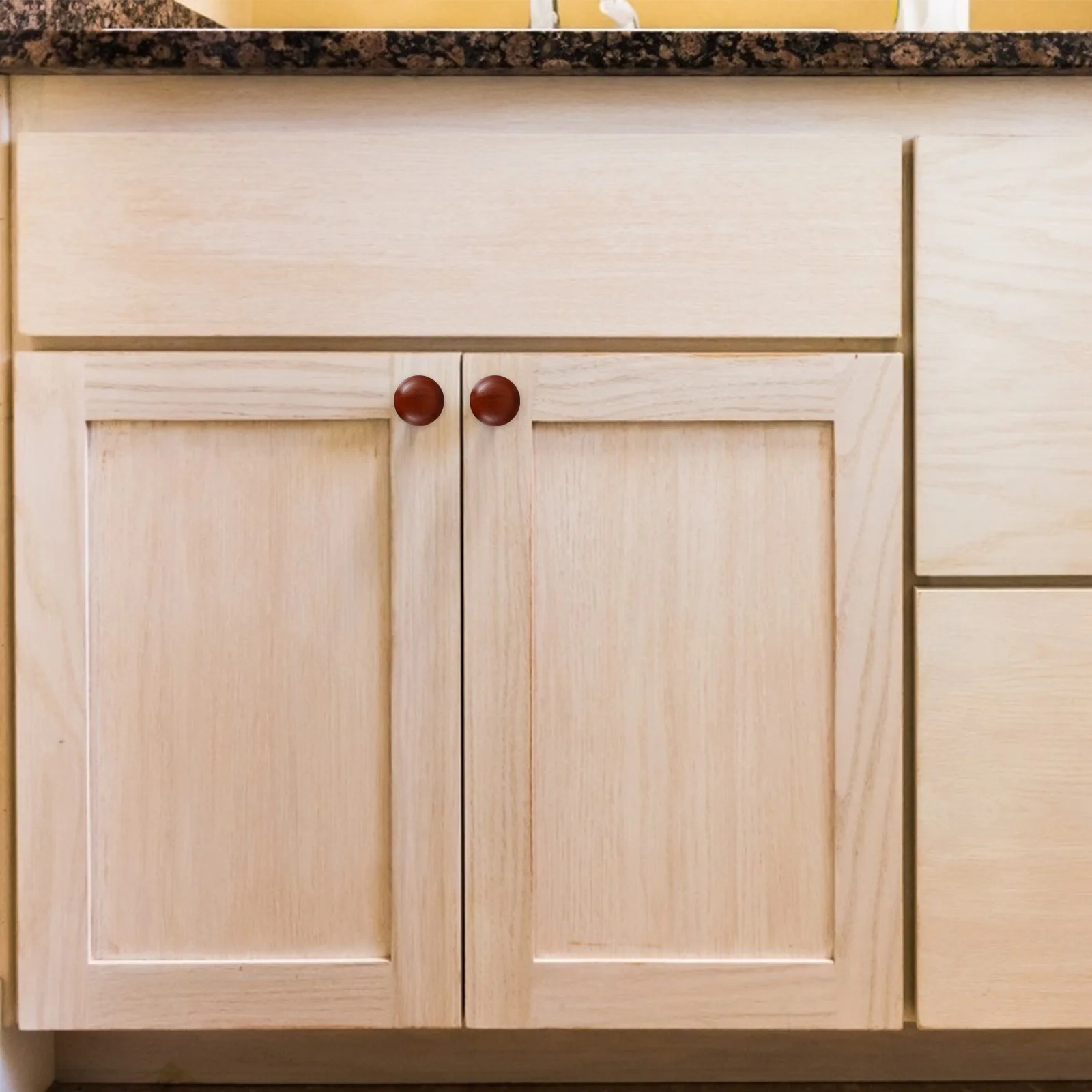 

12Pcs Wooden Round Pull Handles Easy Installation Cabinet Drawer Cupboard Door Knobs Home Use Cabinet Handle Drawer Knob