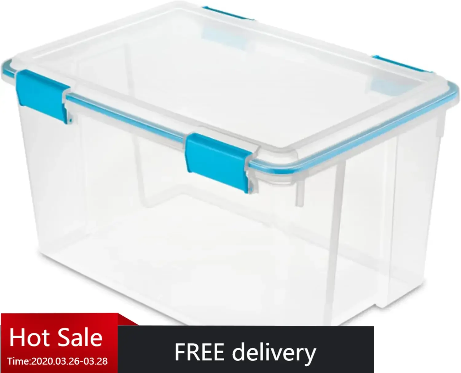 Gasket Box, Stackable Storage Bin with Latching Lid, 54 Quart, 12 Pack