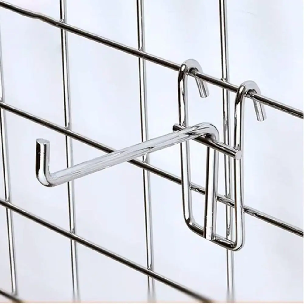 Durable 5-25cm Screen Hooks 3.2mm Thickness Supermarket Wire Mesh Hanging Hooks Stainless steel Grid Hooks For Screen Grid