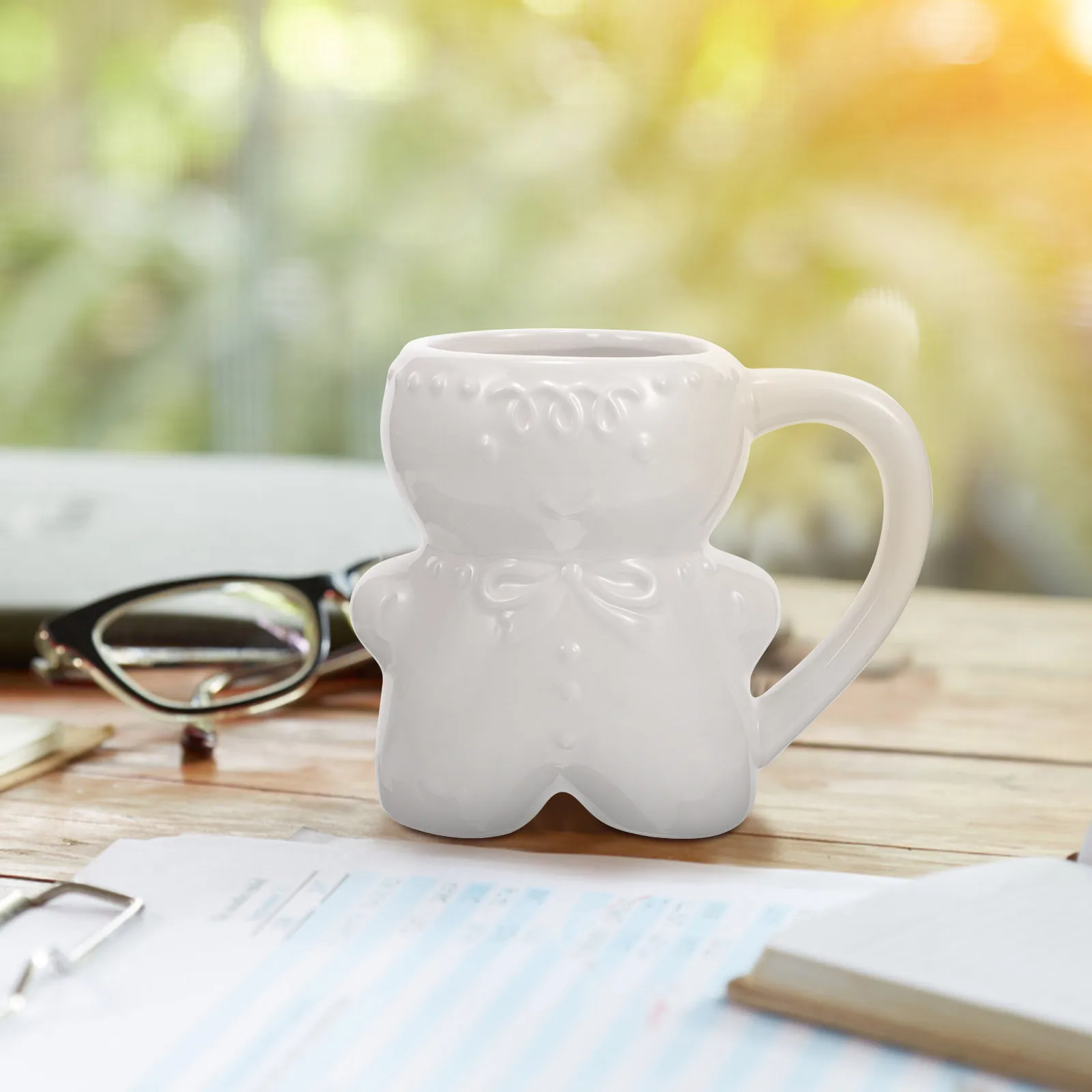 

Ceramic Gingerbread Mug Christmas Coffee Cup Large Capacity Exquisite Details Comfortable Grip Perfect Gift Gingerbread Mug