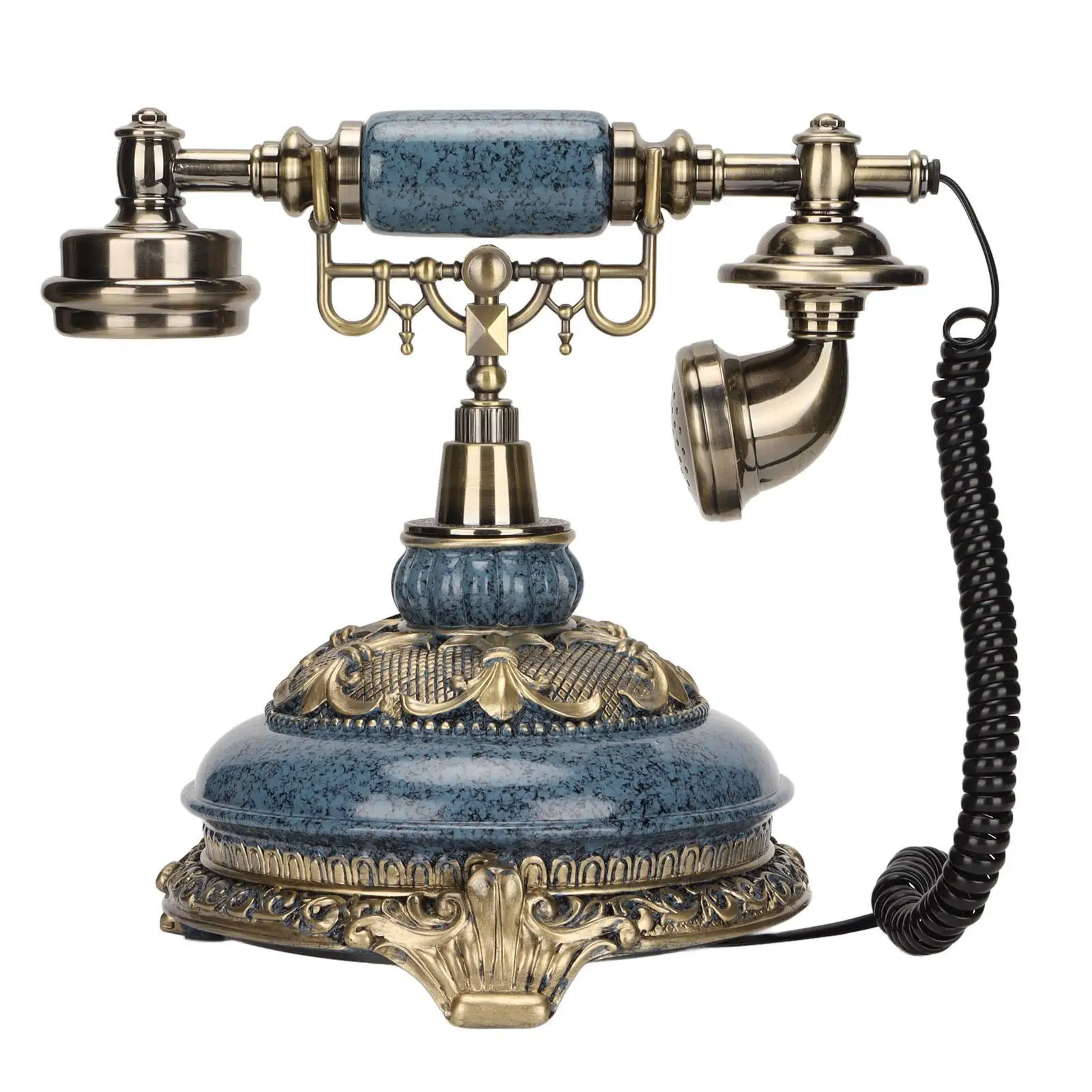 European Style Vintage Retro Desktop Wired Landline Telephone with Caller ID Display - for office Home Decor