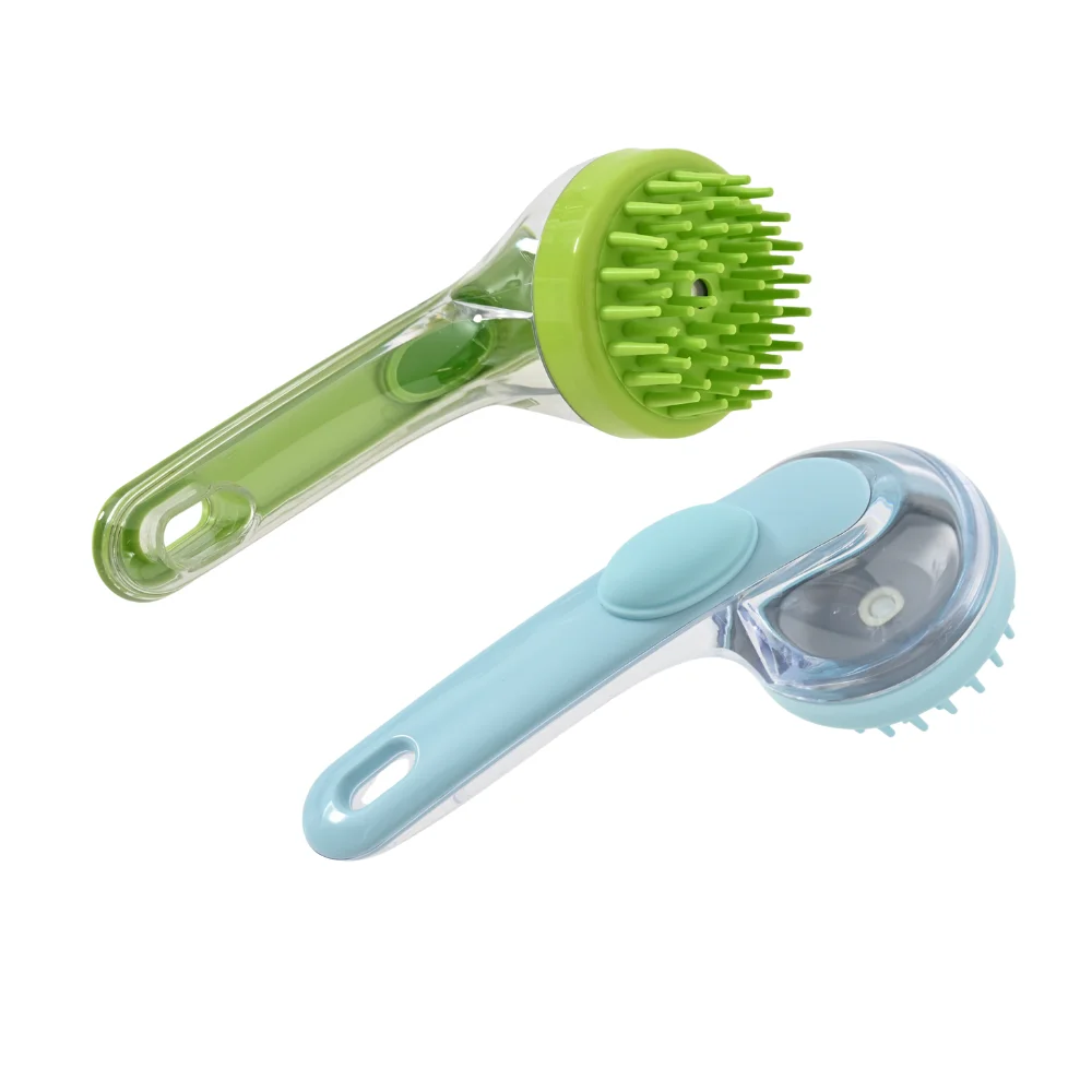 Pet Bath Massage Brush with Shampoo Dispenser