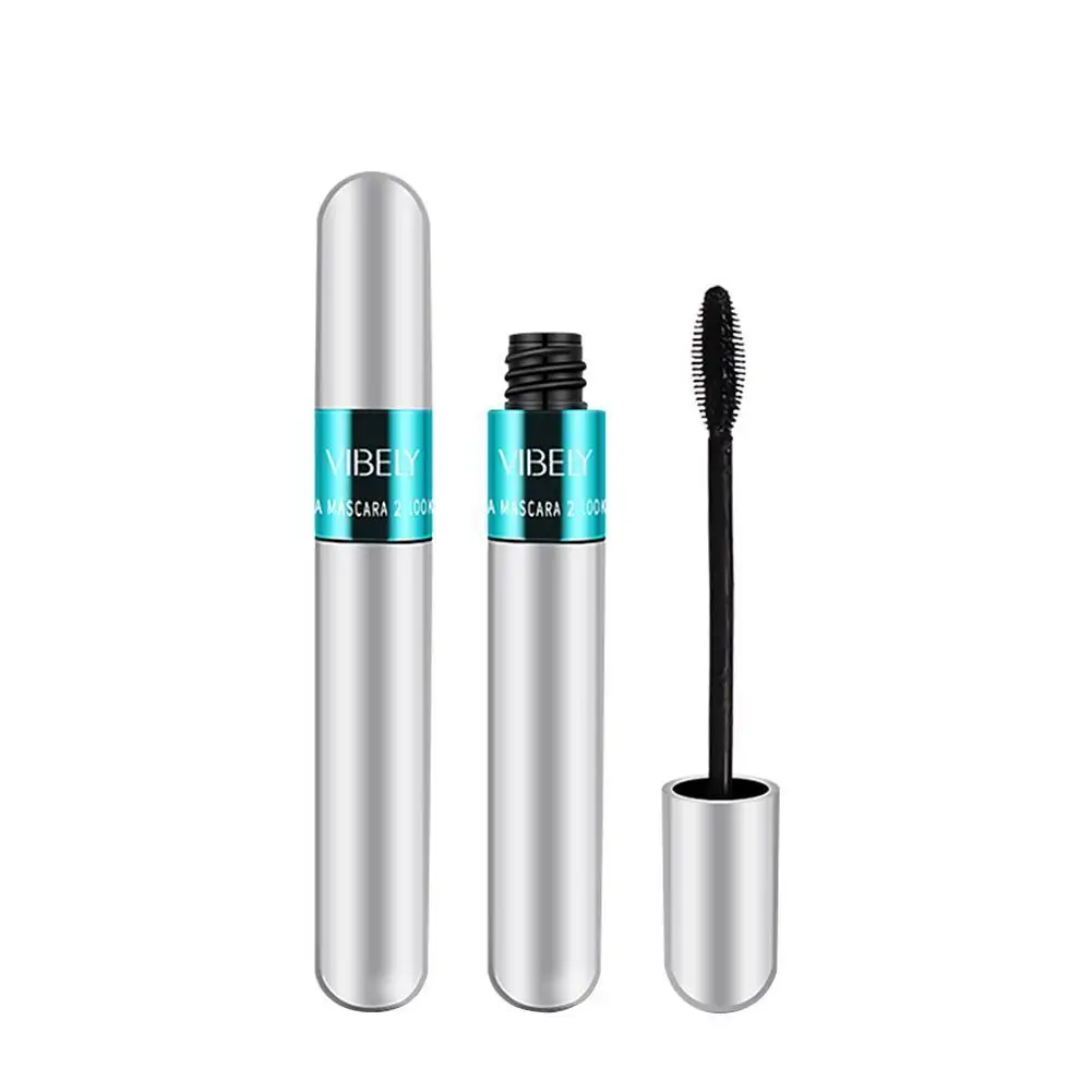 InjFiber-Mascara waterproof 4D pour maquillage, produit cosmétique noir pour cils longs et épais