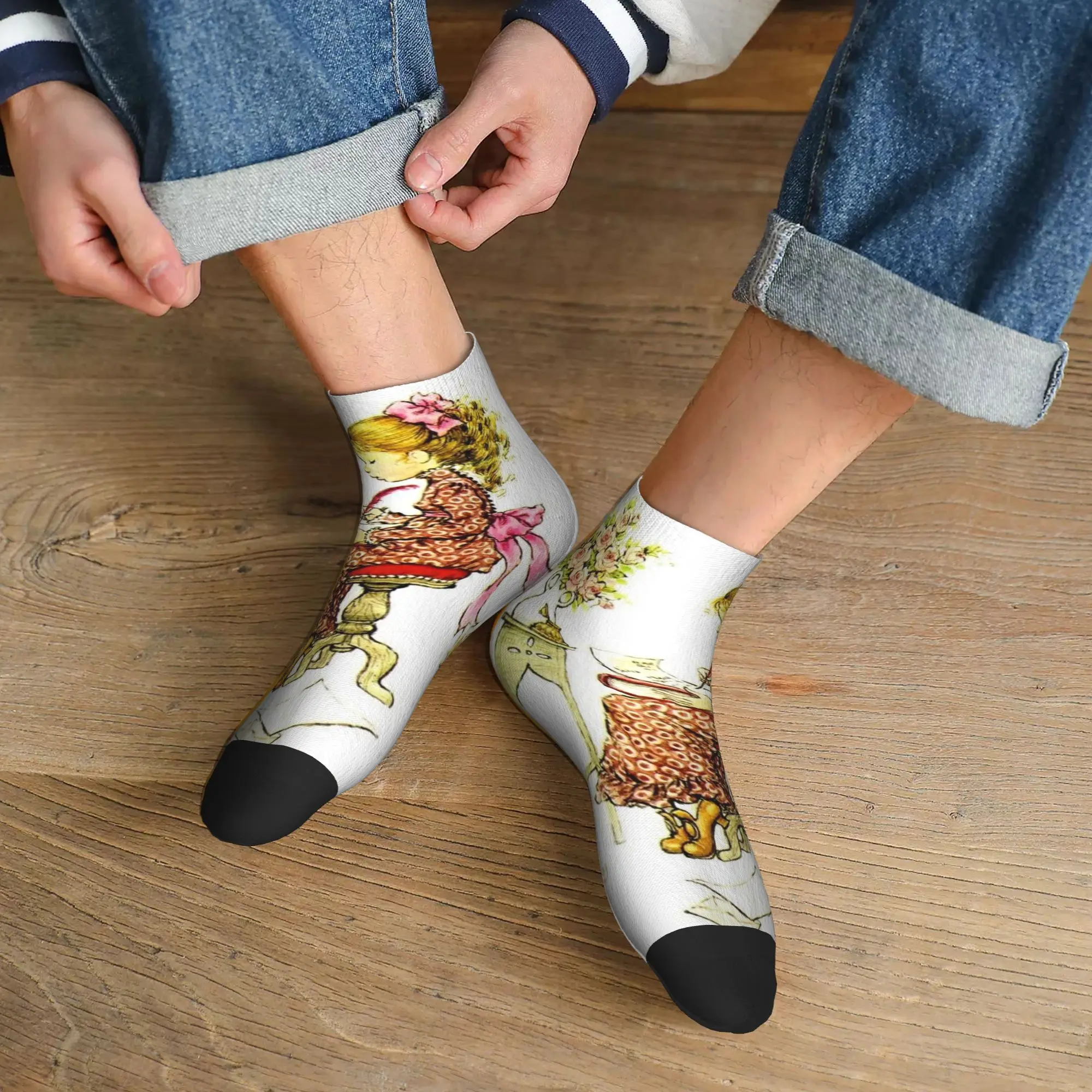 

Всесезонные носки Sarah Kay Swing Girl в стиле Харадзюку, впитывающие пот носки для экипажа, забавные чулки для мужчин и женщин, подарки