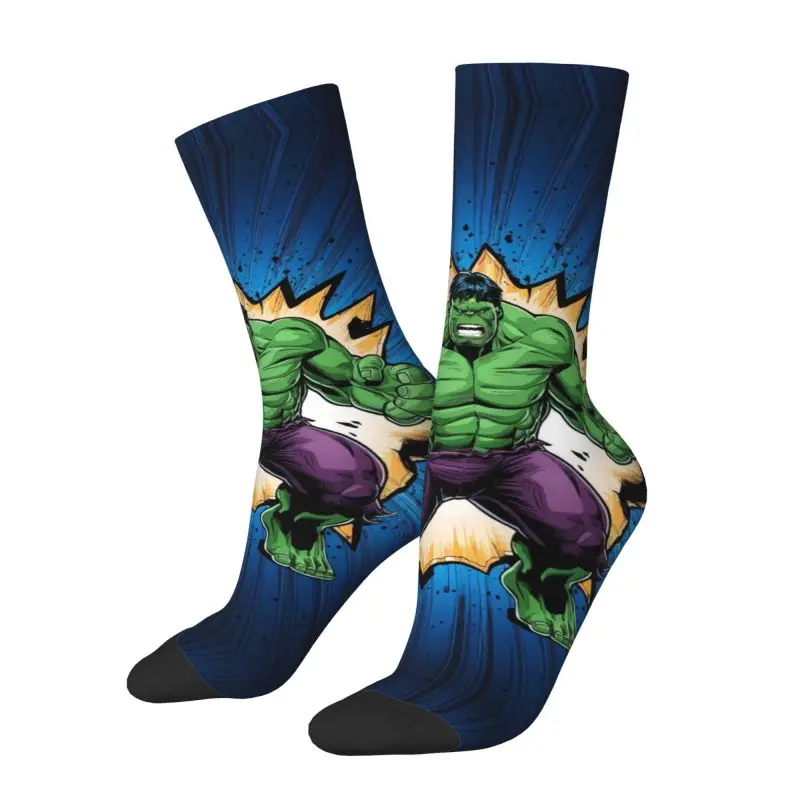 

Custom Cool Printed Hulk Comic Art Socks for Men Women Stretch Summer Autumn Winter Crew Socks