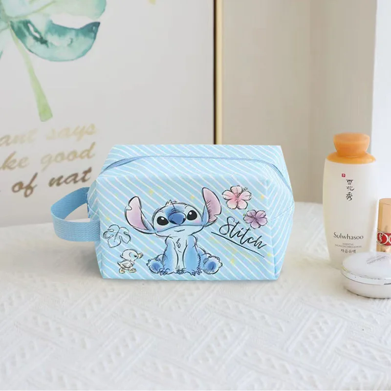 Cartoon Disney Stitch Makeup Bag Large Capacity Cosmetic Bags & Cases for Girls Student Travel Multifunctional Storage Bag