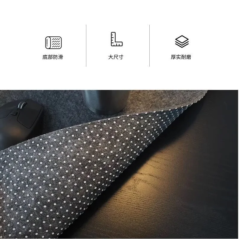 80cm X 40cm Dark gray Large Gaming Mouse Pad Computer Desk Mat Table Keyboard Wool Felt Laptop Desk Non-slip Deskpad Mousepad