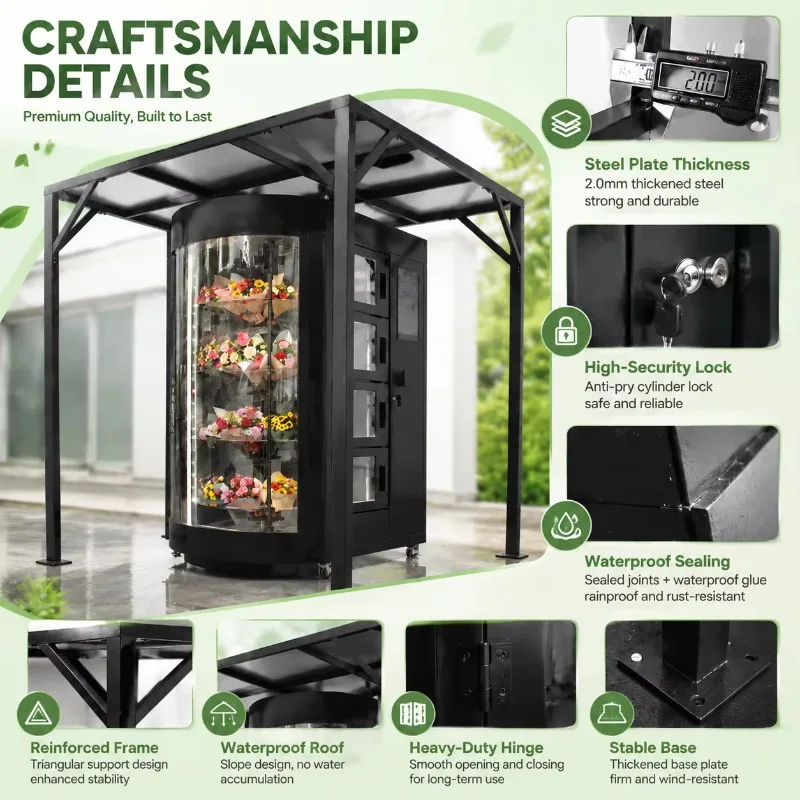 Fresh Flower Vending Machine, Refrigeration Cooling Module, Touch Screen Locker for 24h Commercial Bouquet Sale Customized