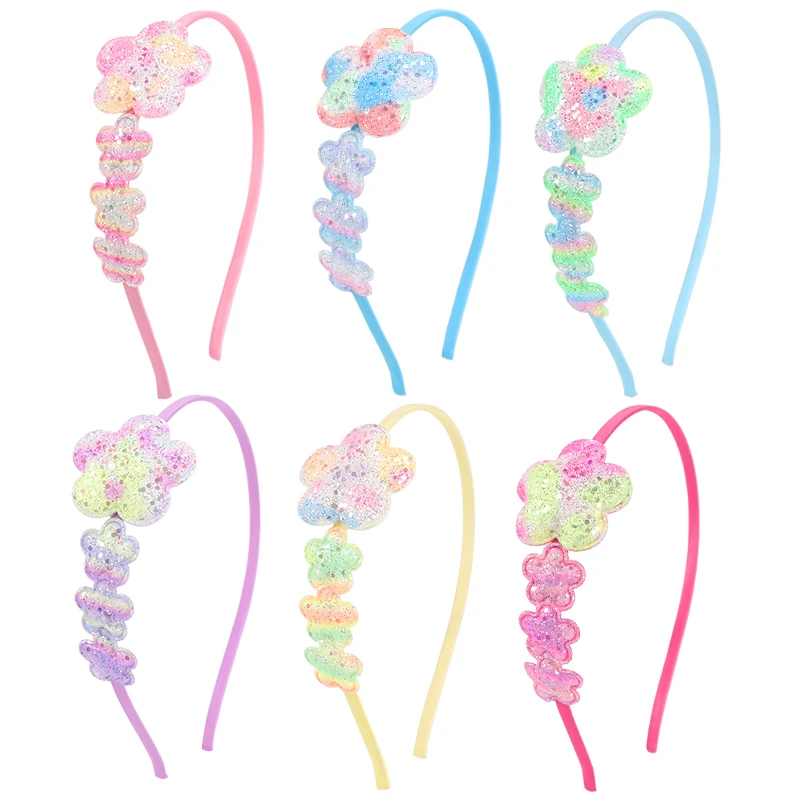 

1/6Pcs Small Flowers Gradient Pink Iron Hair Bands for Daily Outing Dating Dinner Stage Performance Dopamine Style