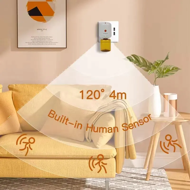 Difusor de pulverización eléctrico para habitación, difusor de aceite esencial montado en la pared, Mini difusor de aromaterapia inteligente portátil, 130ml