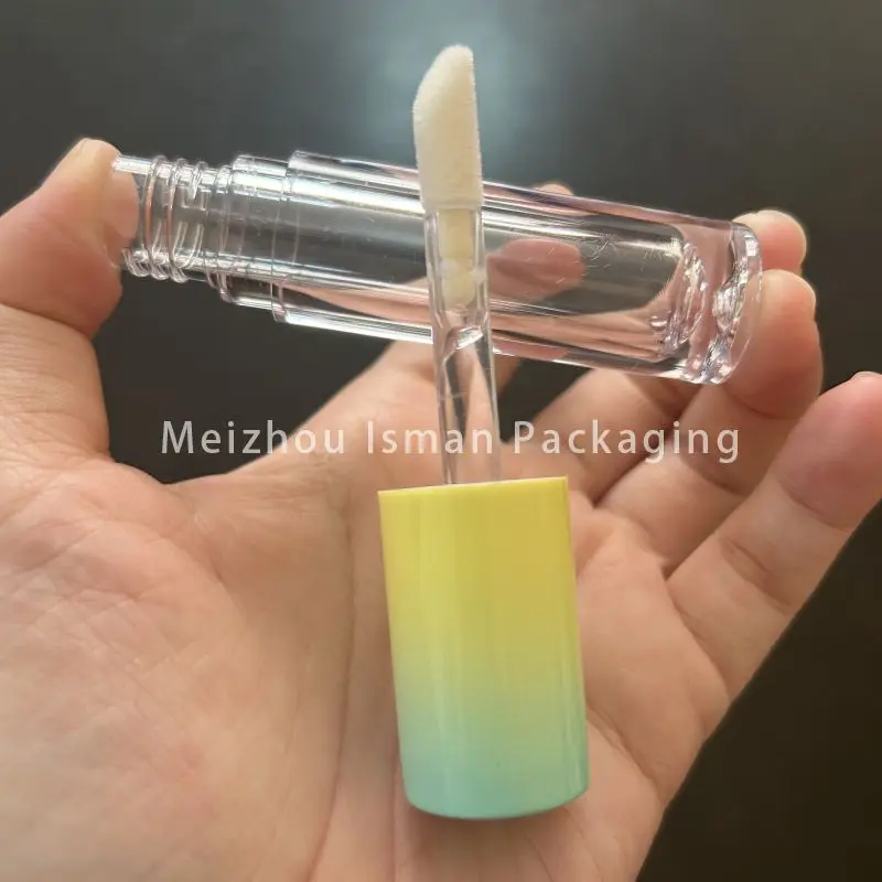 

50Pcs 5ml Empty Lip Gloss Tubes Wholesale Gradient Colors Pink Blue Orange with Big Doe Foot Brush Lip Gloss Container