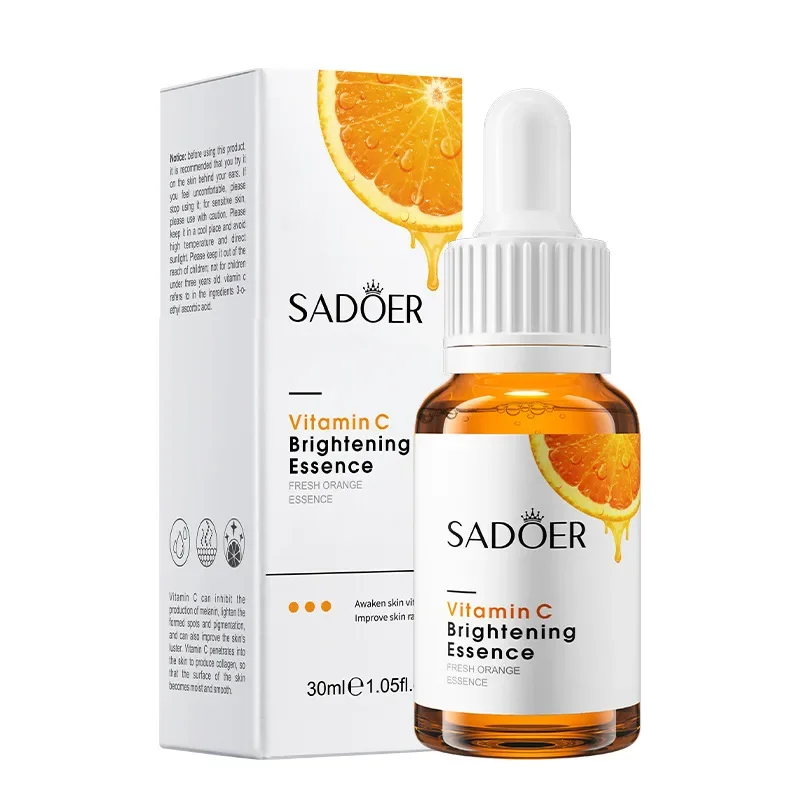 SADOER Face Serum Vitamin C Brightening Brighten Moisturizing Skin Repair Smooth Facial Serum Essence Facial Firming Skin Care