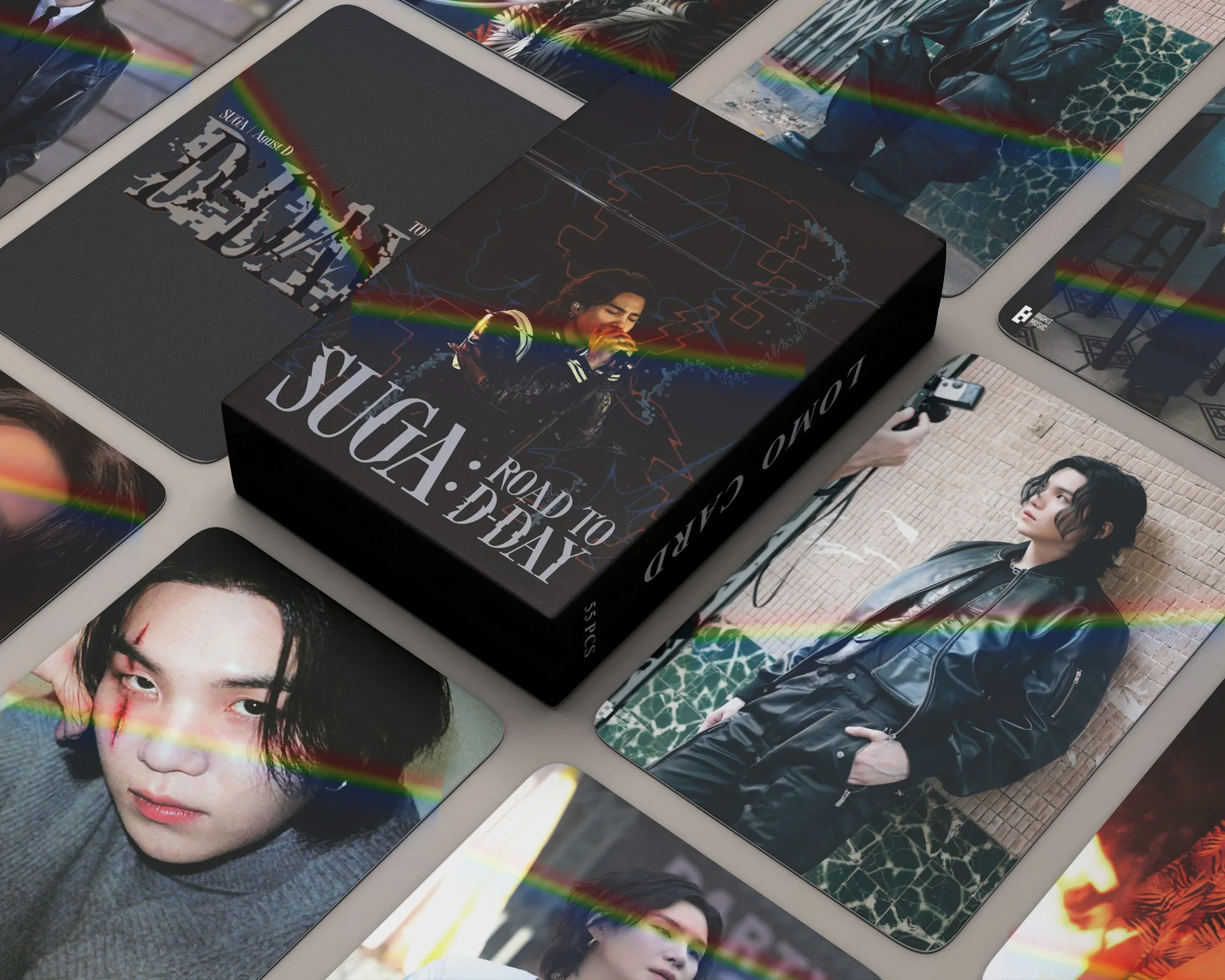 55 Uds SUGA Road To D-Day Agust D Lomo tarjeta de colección tarjeta fotográfica postal tarjeta individual ventilador amor foto encanto tarjetas Dol