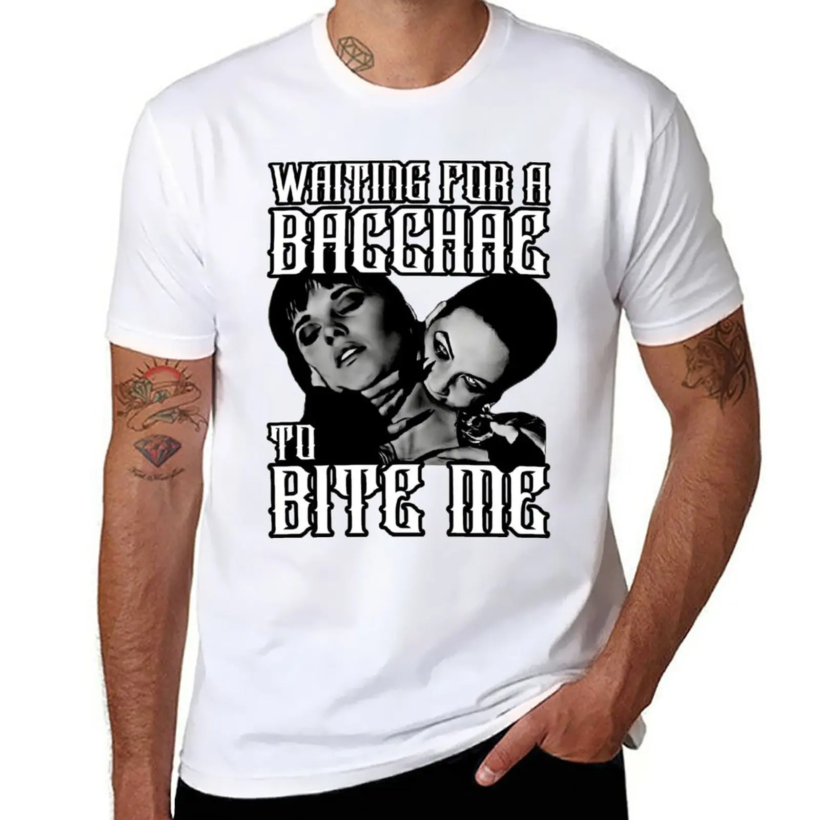 New Waiting For A Bacchae To Bite Me T-Shirt plain t-shirt Short sleeve t shirt man men t shirt