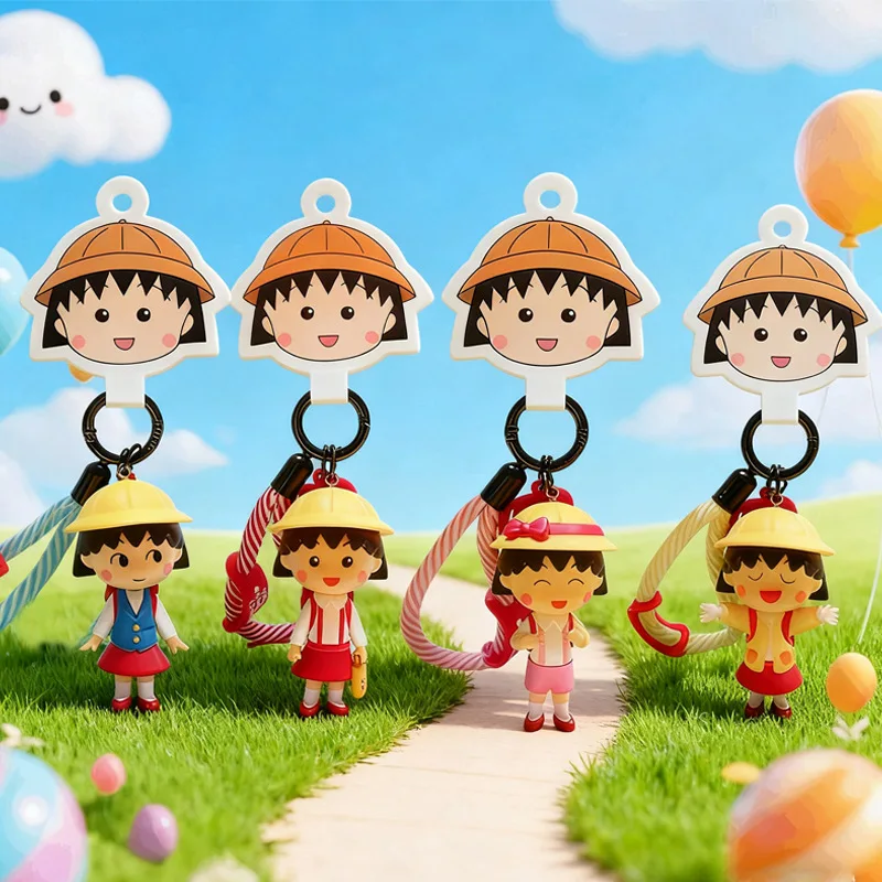 Nouveau porte-clés Chibi Maruko-Chan, série de dessins animés mignons, porte-clés pour sac, porte-clés de voiture, cadeau d'anniversaire pour filles