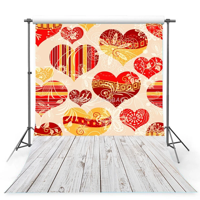 Rosebud Wedding Valentine's Day Photography Backdrops Props Beautiful Valentine's Day Heart Photographic Background HGG-11