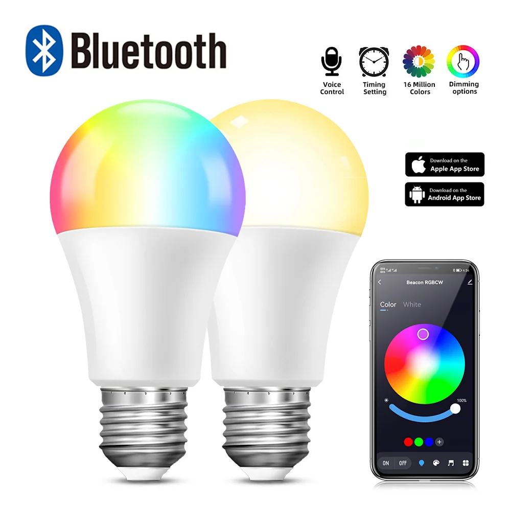 

RGB Tuya Wifi Bluetooth Smart LED Colorful Tinted Bulb Alexa LED Light E27 220-240V Smart Light for Google Assistant Smart Life