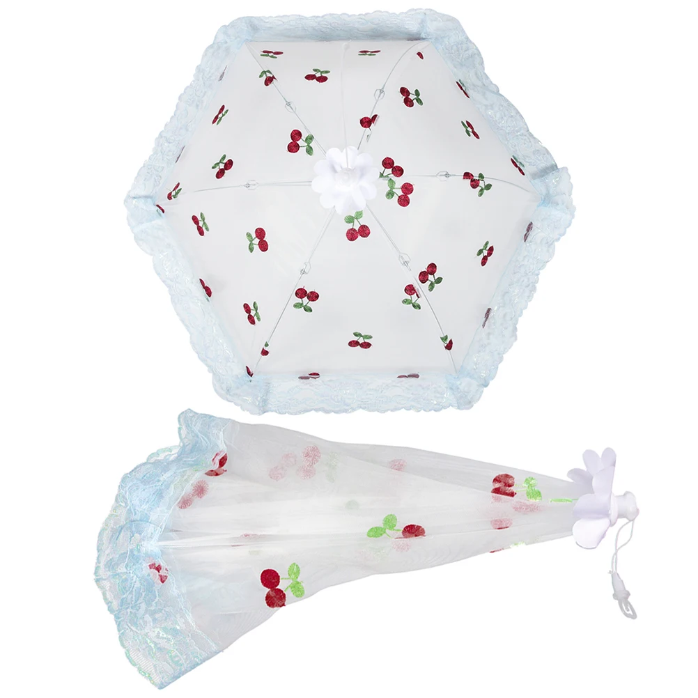 

2pcs Mesh Folding Dishes Food Cover Kitchen Supply Foldable Netting Table Protector Reusable Screen For Home Picnic Outdoor Cake