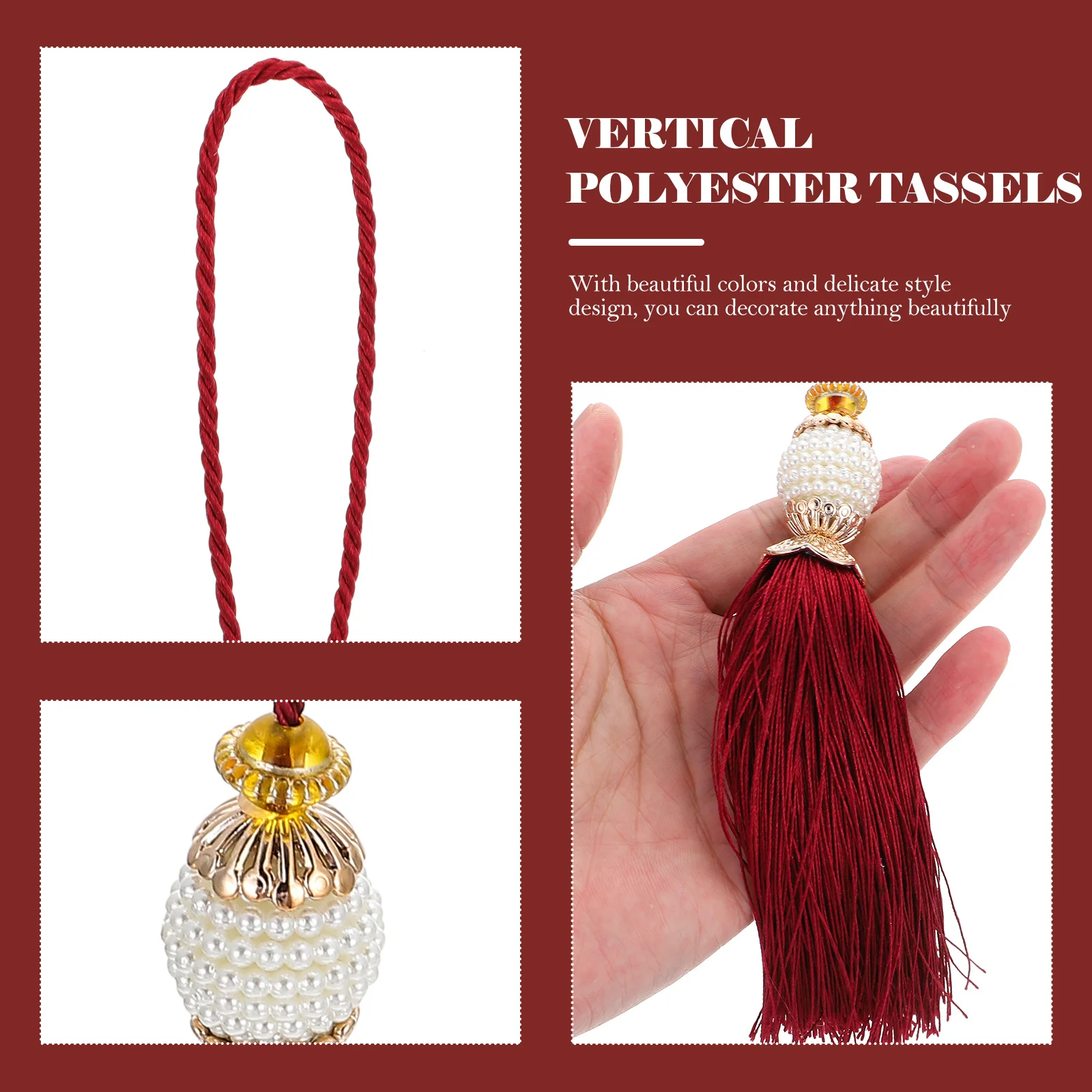 

2pcs Tassel Hanging Decor Diy Craft Tassels For Curtain Sofa Bag Pillow Blanket Party Accessory Handmade Polyester Tassels