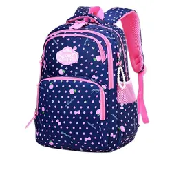 Kid Girl Backpack Student School Bag Fruit Flowers Navy For Children Teenage Schoolbag Primary Waterproof Bookbag Girl Backpack