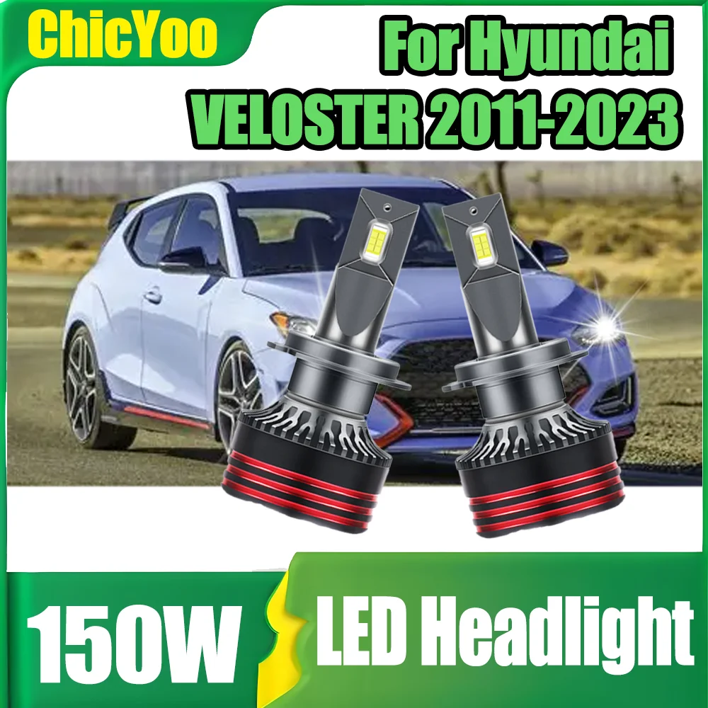 

2 шт. светодиодные автомобильные фары Plug and Play, 30000 лм, 150 Вт, H7, лампы для автофар, 6000K, супербелый свет, 12В, для Hyundai VELOSTER 2011-2023