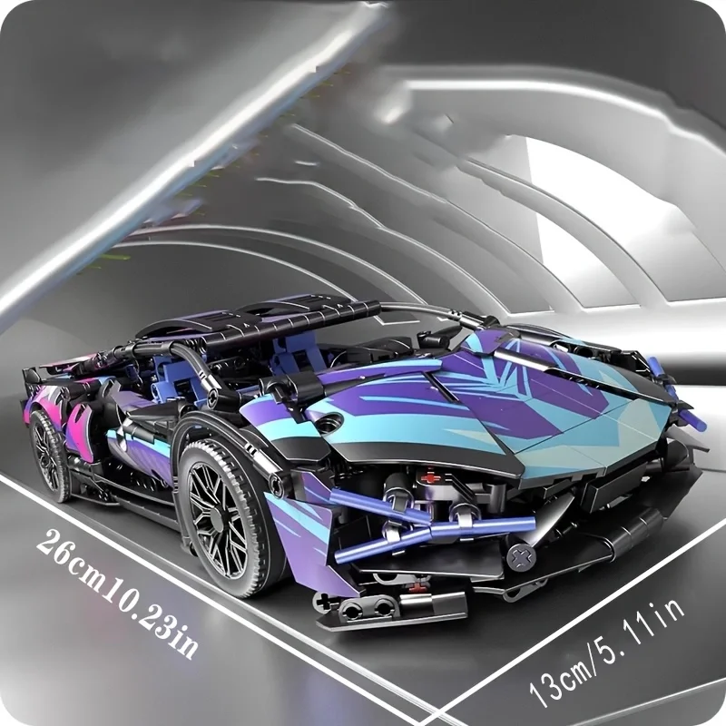 Colorful Sports Car Building Blocks Set with Attractive Patterns 623 Pieces Toy Car Kit And Model Enthusiasts view 5