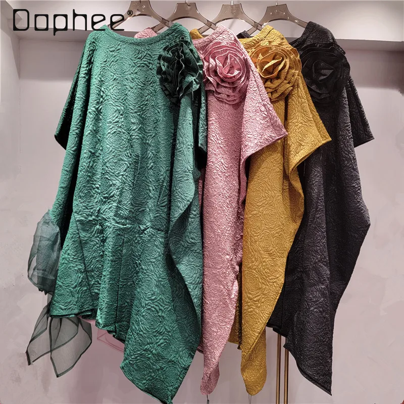 

Autumn New Korean Version Fashion Solid Color Casual Loose Dress Women's Clothing Round Neck Shoulder Sleeves Vintage Dress