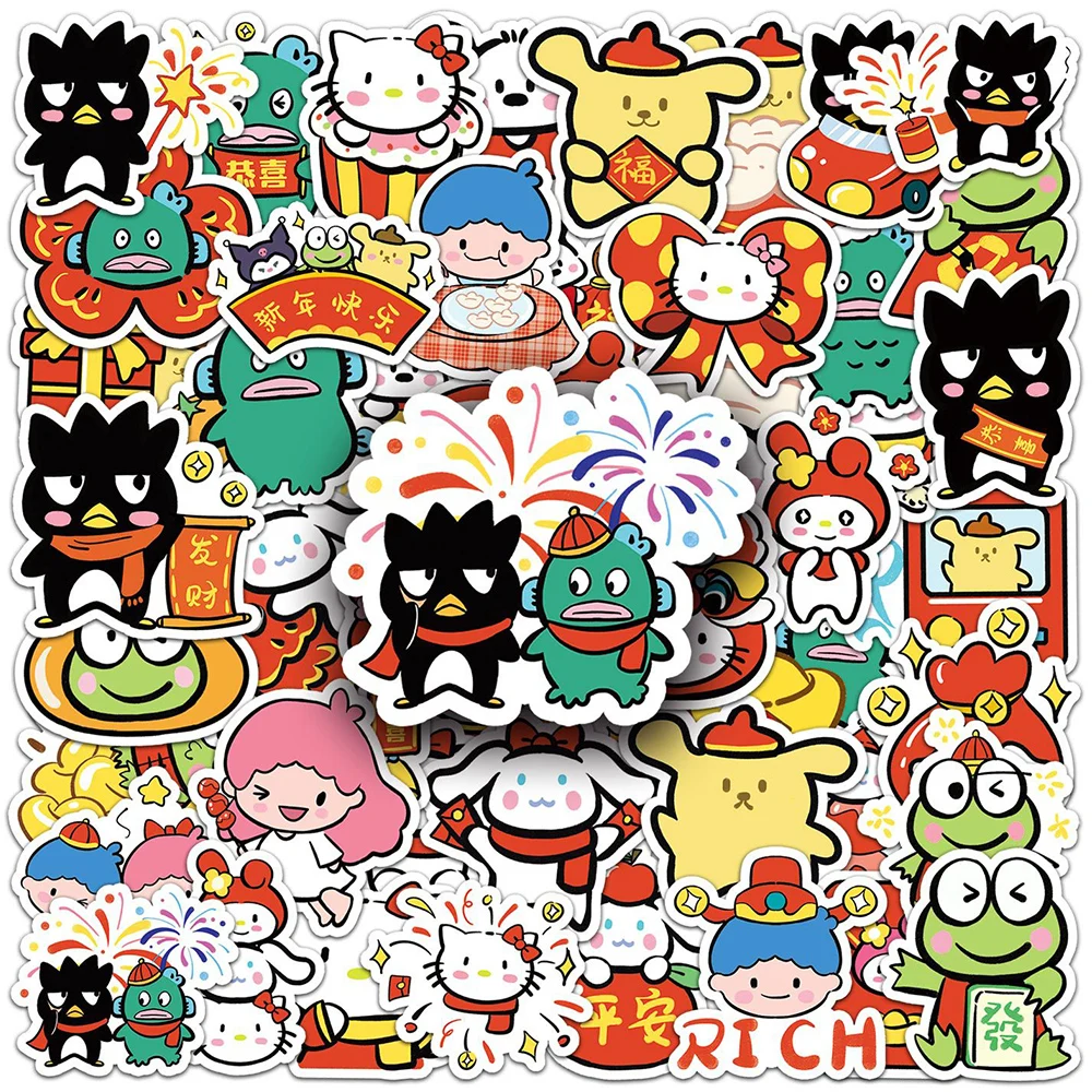 

10/30/50PCS Funny Cute Sanrio Stickers Hello Kitty Kuromi Decals DIY Laptop Scrapbook Phone Suitcase Aesthetic Sticker Kids Toys