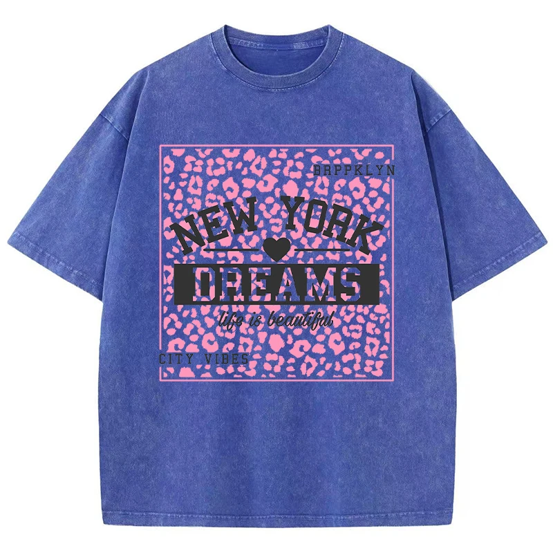 

Женская футболка с принтом New York Dreams, модная повседневная футболка, уличная одежда в стиле хип-хоп с короткими рукавами, летняя удобная одежда