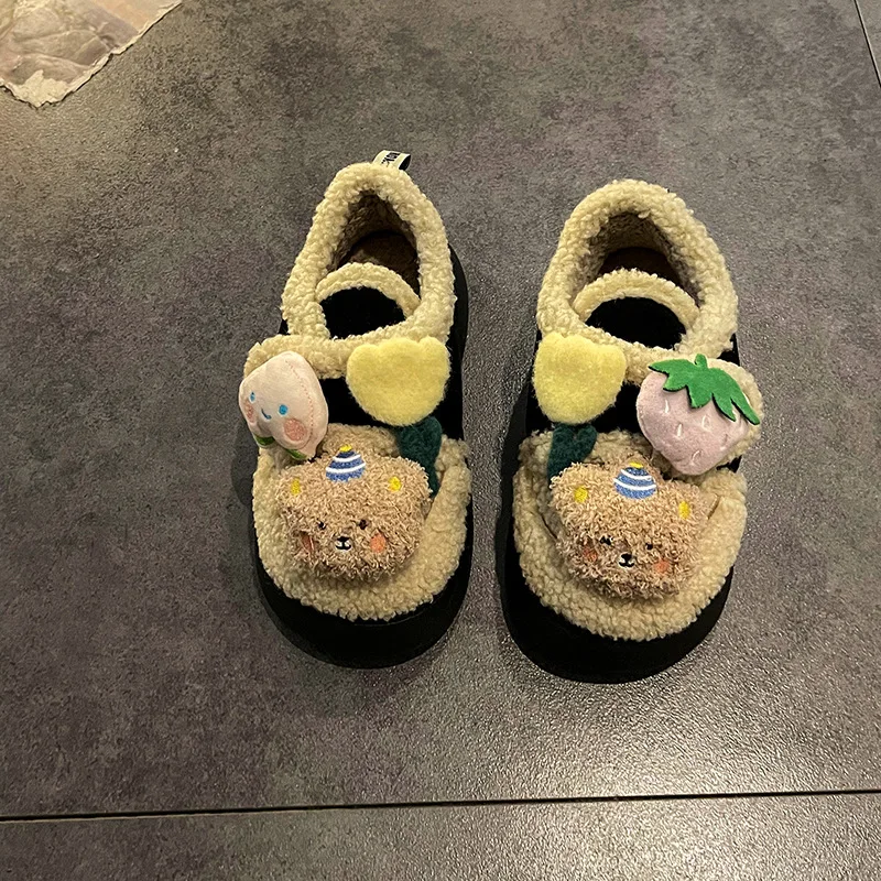 الأحذية القطنية الشتوية الجديدة للنساء عام 2025 دافئة ولطيفة مع الصوف في الخارج. أحذية الثلوج ذات النعل السميك عصرية #6