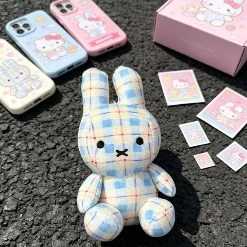 Hot Sale Miffy Rabbit Plush Toy Stuffed Animal Keychain Bag Charm Cream Pink Blue Butter Cute Soft High Quality Cartoon Lovely view 3