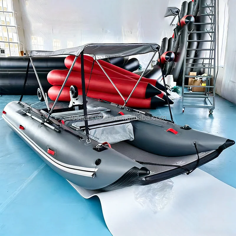 

Air Floor Inflatable Landing Craft PVC Hypalon Foldable Fast Inflation Catamaran for Professional Diving