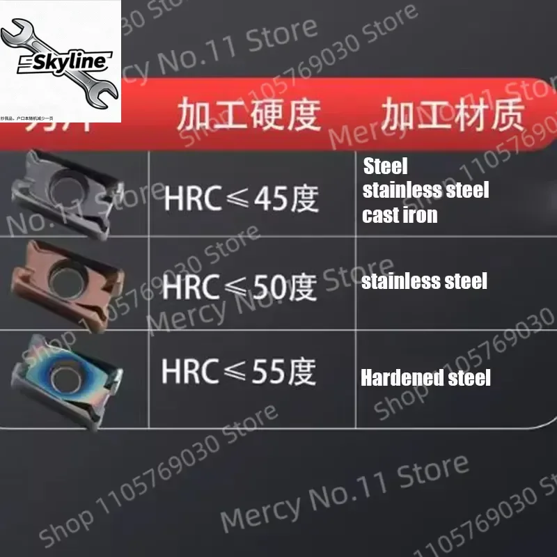 10pcs for HRC45-55 LNPU110408 LNPU 110408 LNPU15T608 Carbide Insert Fast Feed Milling Insert Indexable Heavy Cutting Milling