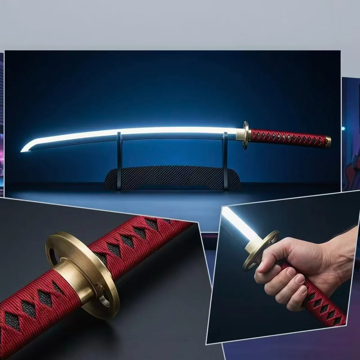 40inch Jujutsu Kaisen Okkotsu Yuta Wooden Luminous Glow Sword Real Size Sabre Japanese Katana Sabre Cosplay Accessories Prop Toy