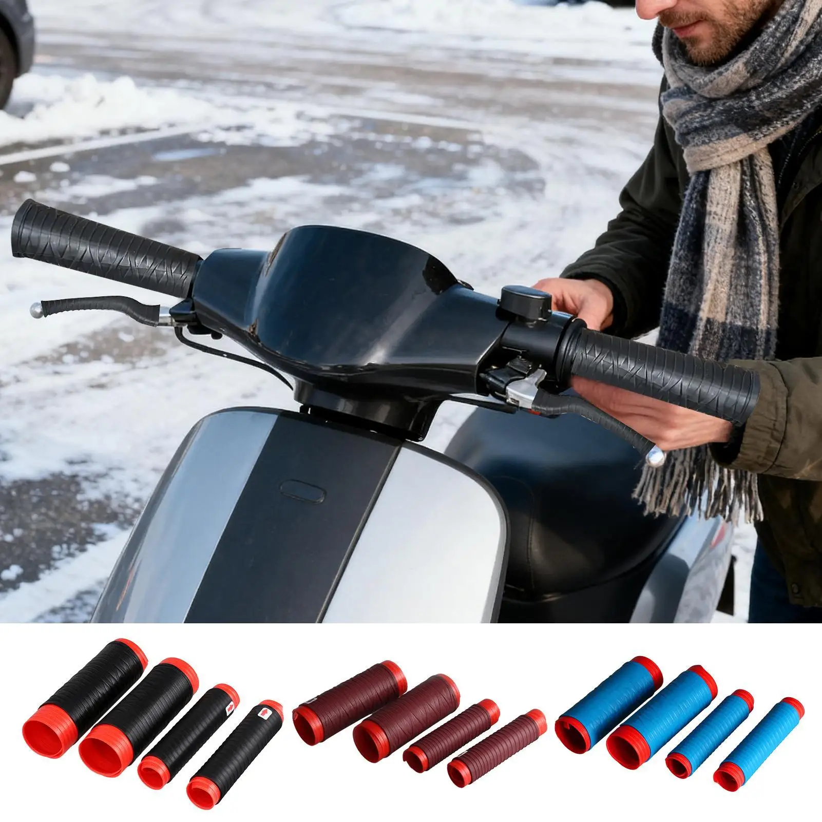 

Motorcycle Grip Wrap Silicone Universal Protection Handlebar Brake Covers For Bikes Scooters Mountain Road Bicycle Automotive