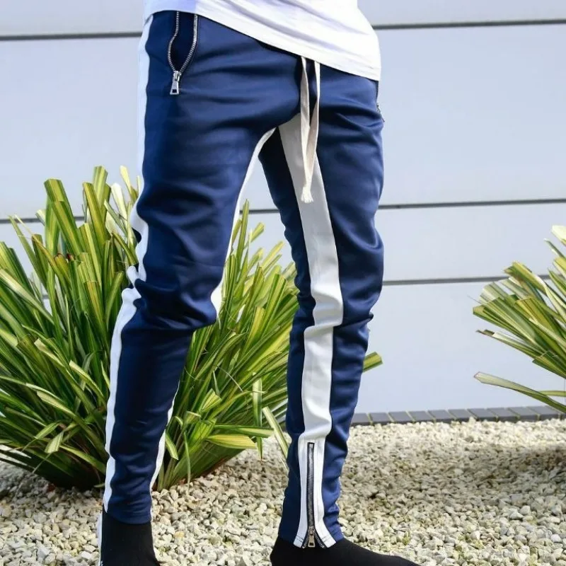 

Men's Sports and Fitness Pants European and American Casual Hiking Pants Foot Zipper Strong Men's Running Training Pants