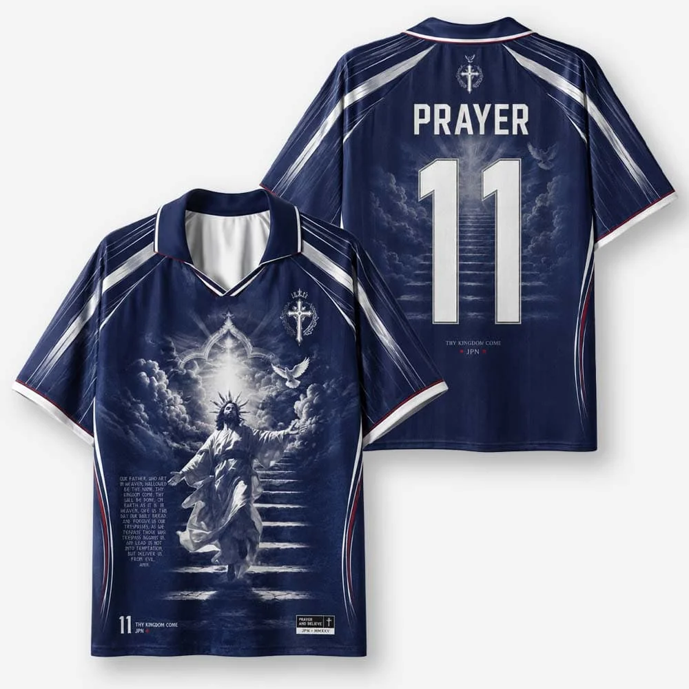 2026 New Lapel Polo Short Sleeved Shirt Retro Christian Cross Religious Pattern Printed T-shirt Fitness Training T-shirt
