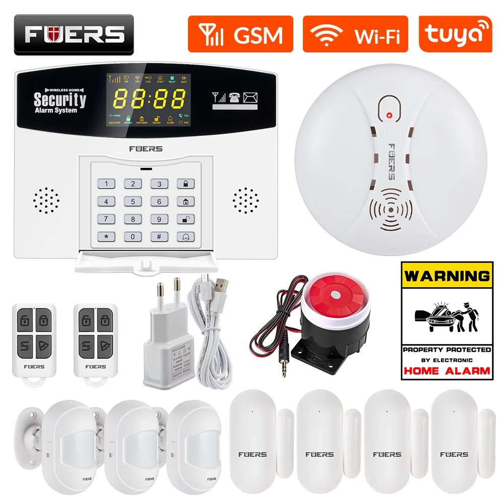 Fuers-sistema de alarma inteligente W210 GSM, Sensor de movimiento de seguridad para el hogar, inalámbrico, con Panel de pantalla LCD a Color